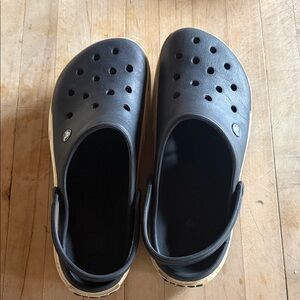 CROCS Black and Beige Boat Shoes